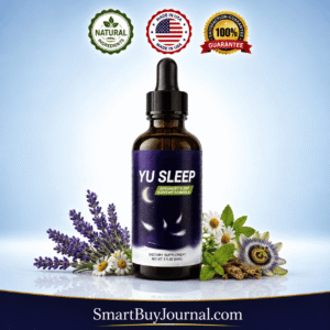 Yu Sleep liquid sleep supplement bottle and dropper on nightstand