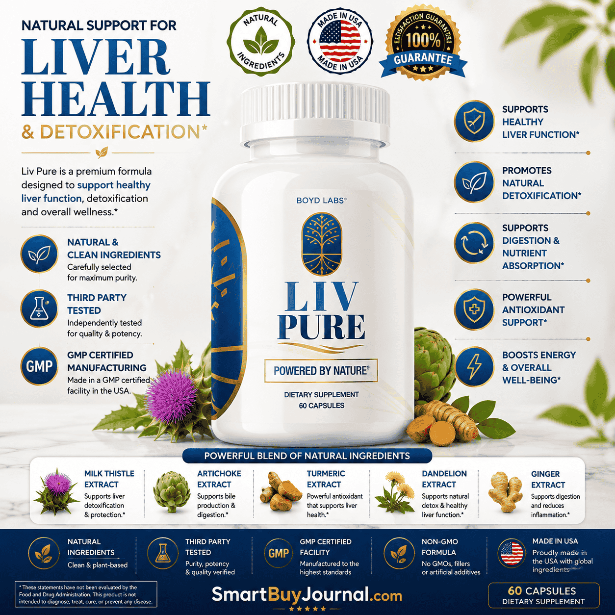 Liver detox supplement Liv Pure capsules with a glass of water