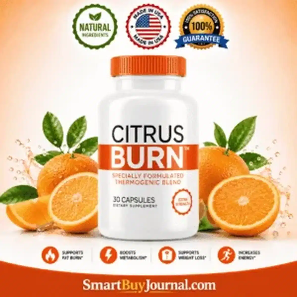 Best weight loss pills Citrus Burn bottle on a clean white background