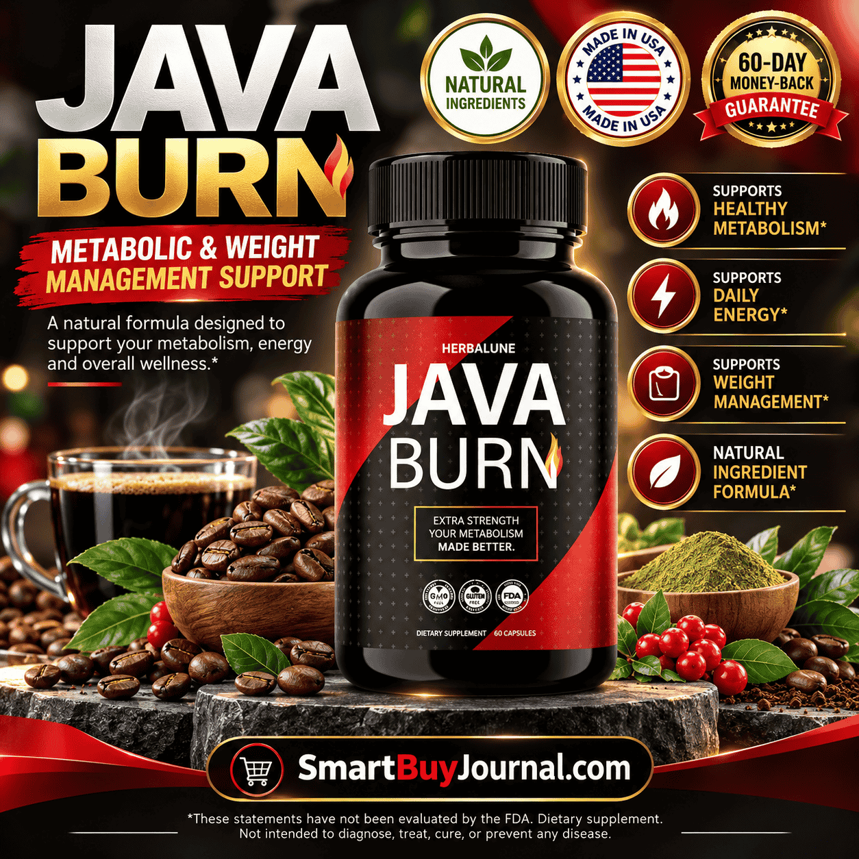 Java Burn tasteless coffee powder packet dissolving in morning coffee for metabolism support