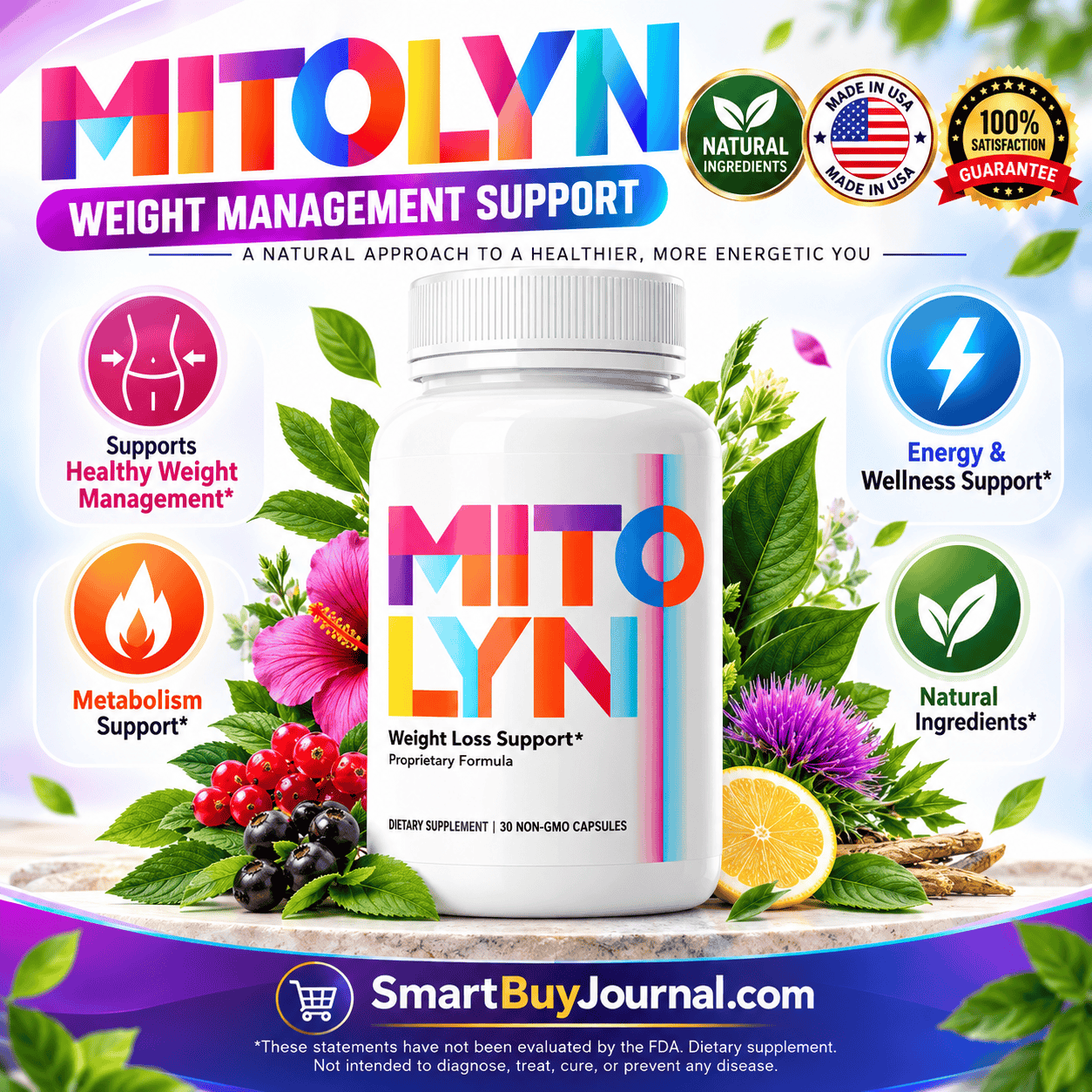Mitolyn weight loss supplement bottle with ingredients label visible for mitochondrial metabolism support review