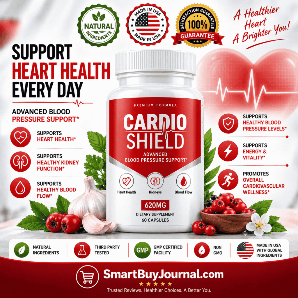 What vitamins help with heart health — a collection of heart-healthy supplements including CoQ10, magnesium, and garlic arranged on a clean background