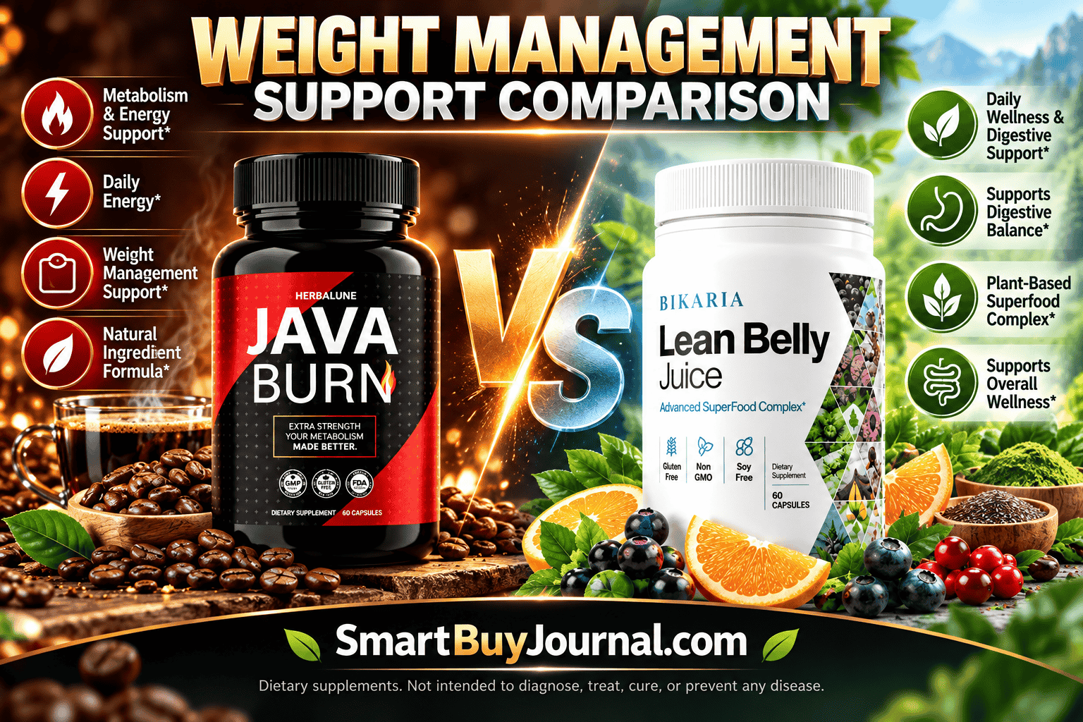 Java Burn and Ikaria Lean Belly Juice supplement comparison